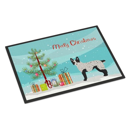 Carolines Treasures 24 x 36 in. Texas Heeler Christmas Tree Indoor or Outdoor Mat CK3877JMAT